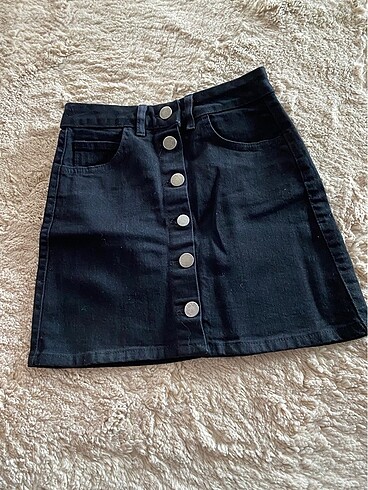 Siyah jean mini etek