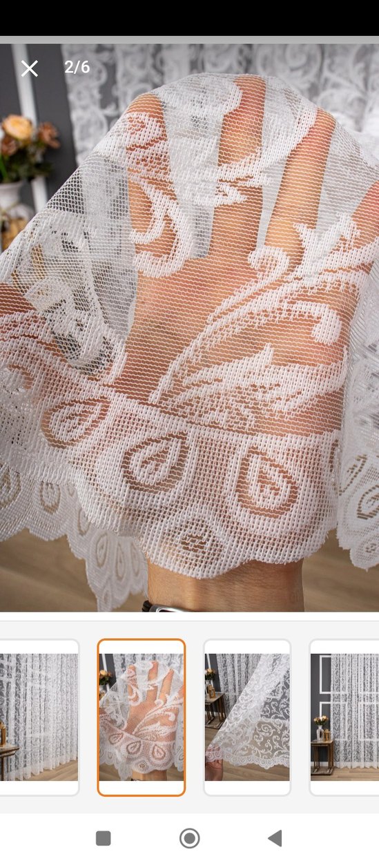 İşlemeli Beyaz Gri Tül Perde - Görsel 4