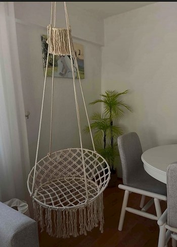 Diğer Turkuaz Minderli Makrome Salıncak