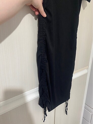 xl Beden Siyah büzgülü elbise