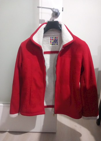 Fermuarlı Kırmızı Kadın Polar Ceket - Görsel 5