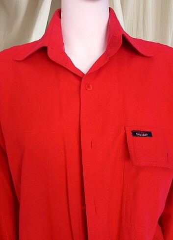 Kırmızı Erkek gömlek  - Görsel 2