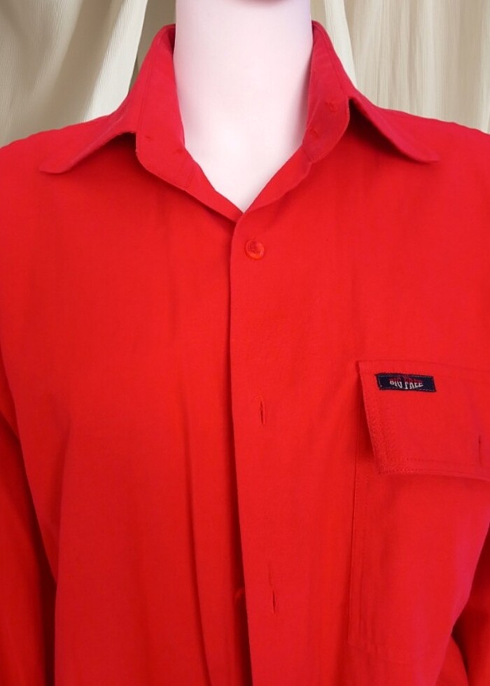 Kırmızı Erkek gömlek  - Görsel 2