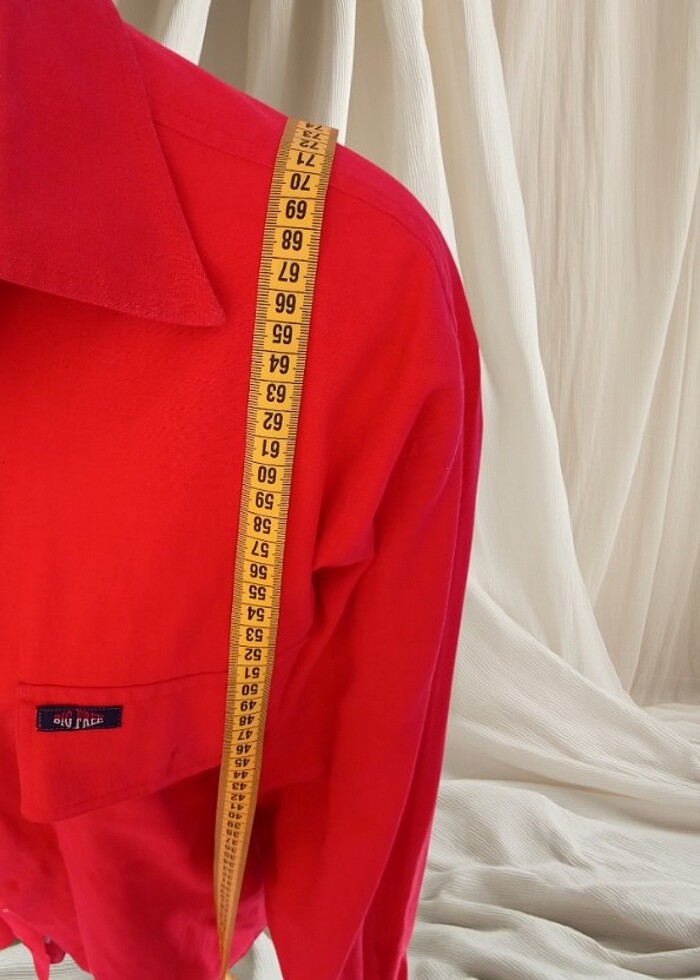 Kırmızı Erkek gömlek  - Görsel 5