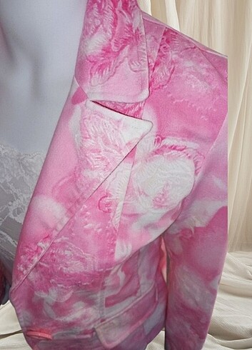 Çiçek desenli kadın ceket - Görsel 6