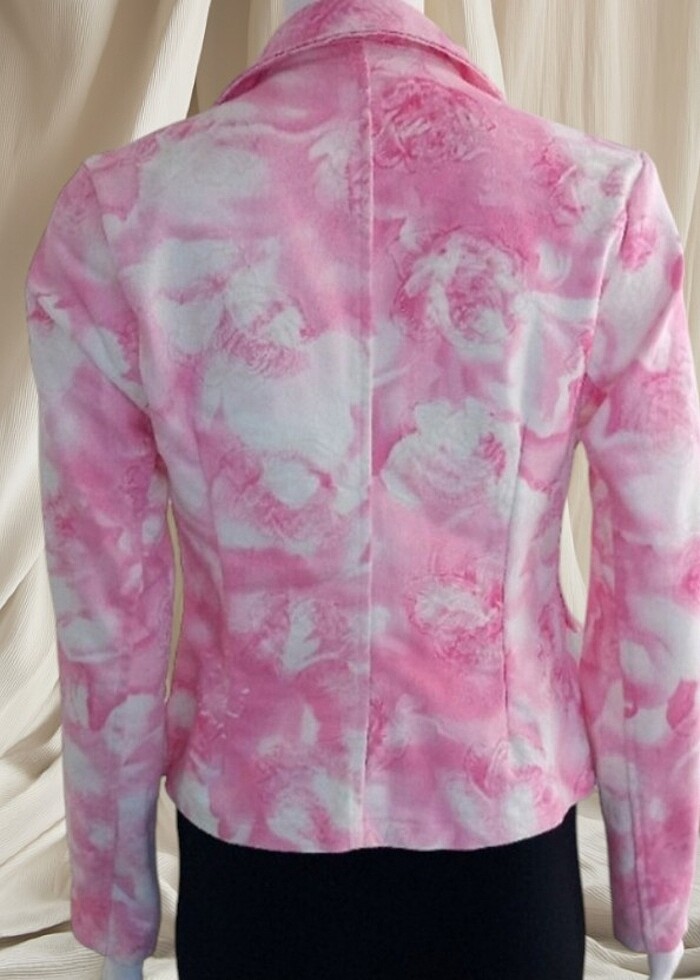 Çiçek desenli kadın ceket - Görsel 5