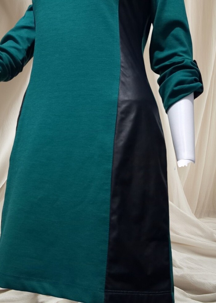 Deri mini elbise - Görsel 2