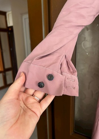 42 Beden pembe Renk Uzun Kollu Düğmeli Kadın Elbise