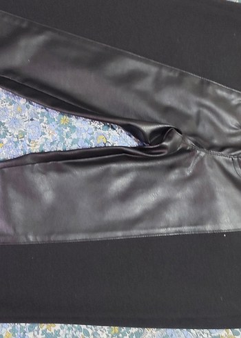 LTB jeans Siyah deri detaylı likralı bayan pantolon tayt - Görsel 8