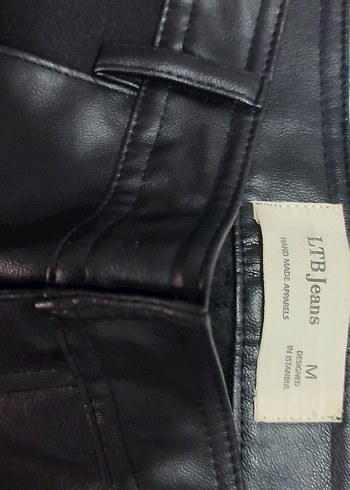 LTB jeans Siyah deri detaylı likralı bayan pantolon tayt - Görsel 3