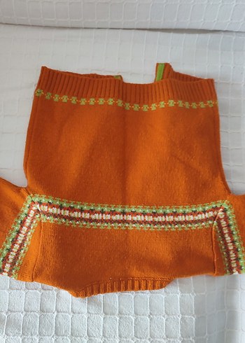 Kız Çocuk Renkli Nakışlı Triko Hırka - Görsel 6