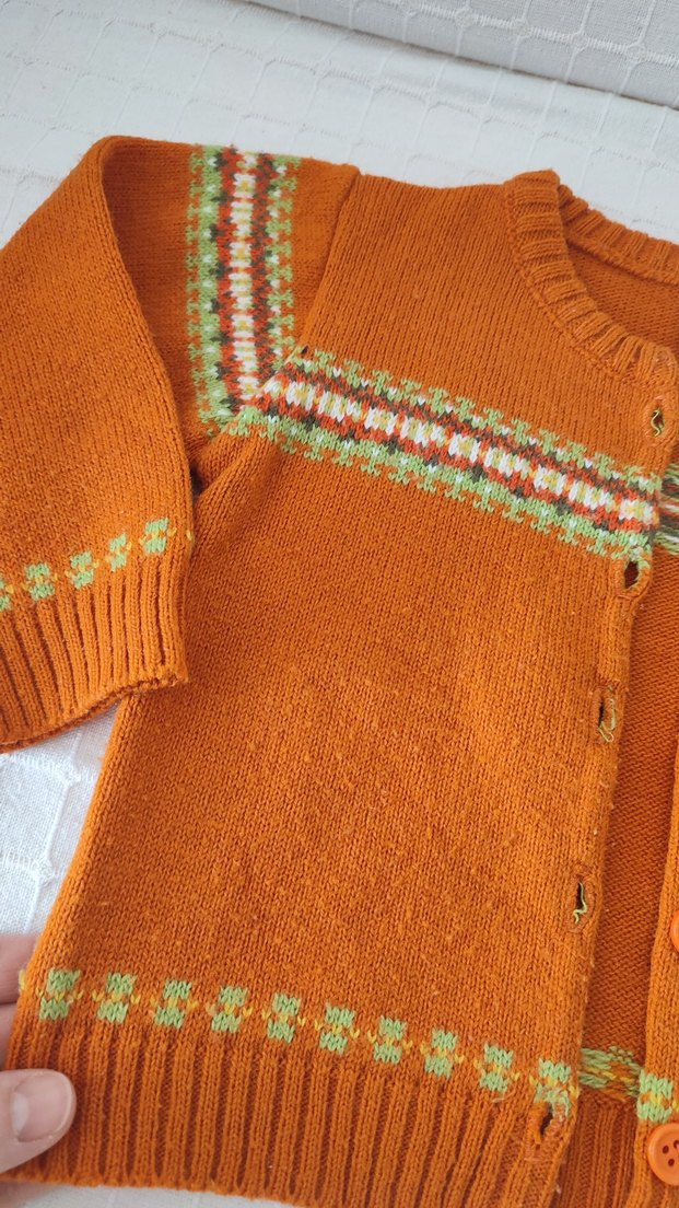 Kız Çocuk Renkli Nakışlı Triko Hırka - Görsel 3