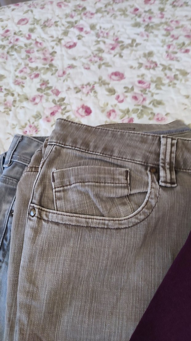 Düğmeli, Çok Renkli Kadın Kot Pantolonlar - Görsel 5