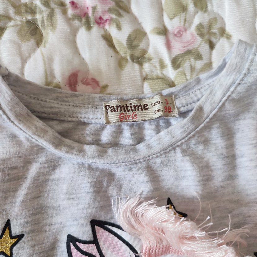 Kız Çocuk Payetli Unicorn Baskılı Elbise - Görsel 3