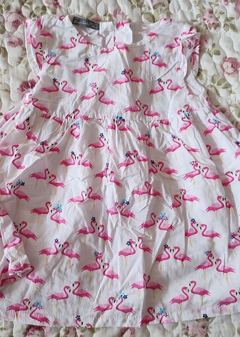 Nakışlı Pembe Desenli Elbise - Görsel 7