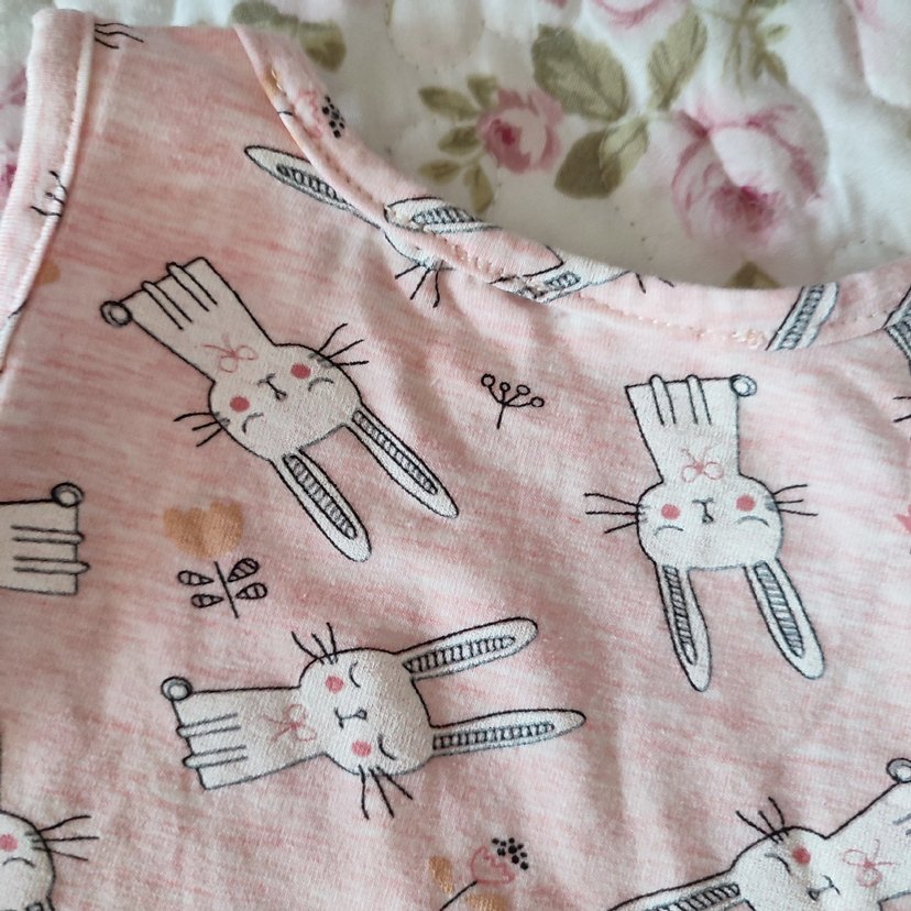 Kız Çocuk Pembe Pamuklu Fırfırlı Elbise - Görsel 3