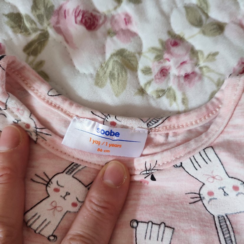 Kız Çocuk Pembe Pamuklu Fırfırlı Elbise - Görsel 5