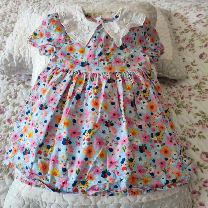 Çiçek Desenli Bohem Kız Çocuk Elbisesi - Görsel 2