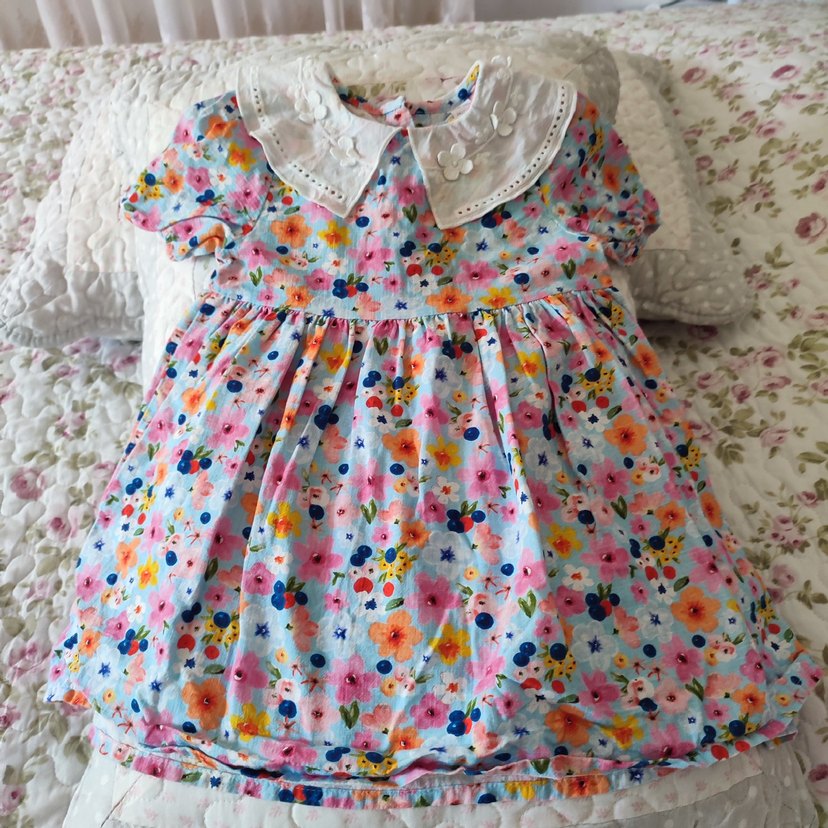 Çiçek Desenli Bohem Kız Çocuk Elbisesi - Görsel 3