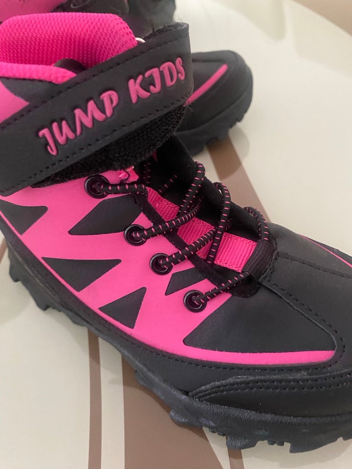 Pembe Rock Punk Kız Botları Tokalı - Görsel 3