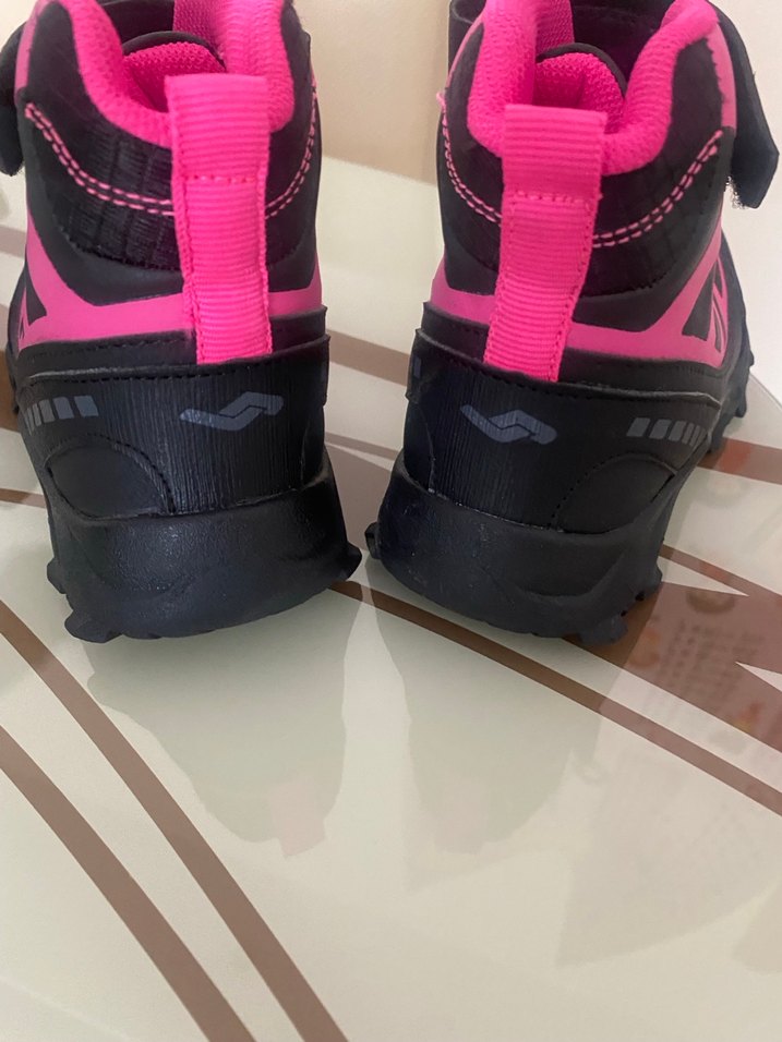 Pembe Rock Punk Kız Botları Tokalı - Görsel 4