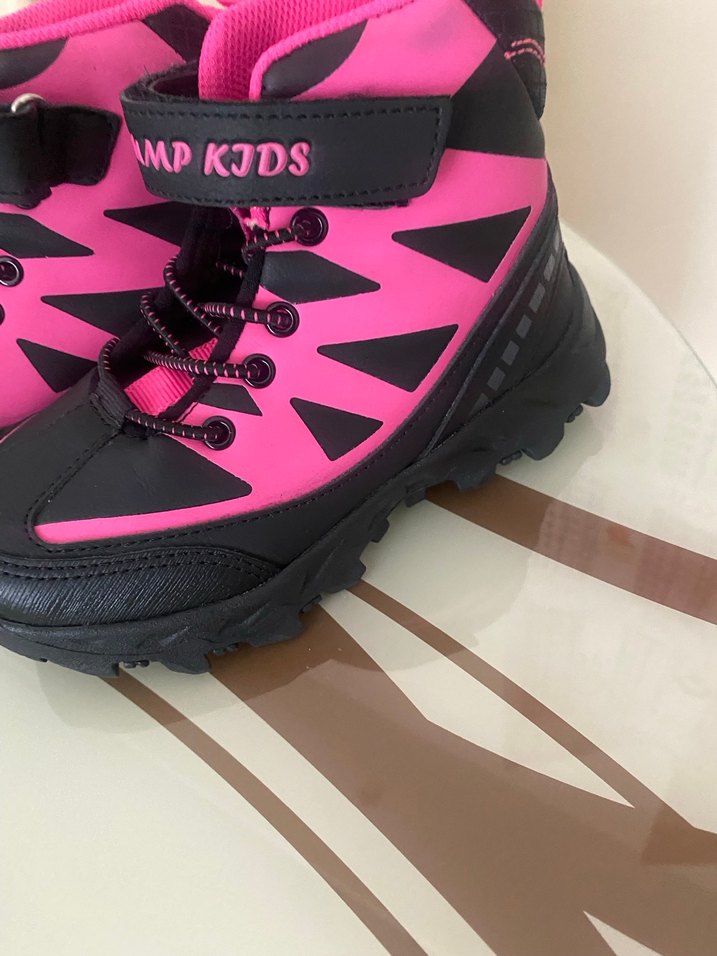 Pembe Rock Punk Kız Botları Tokalı - Görsel 2