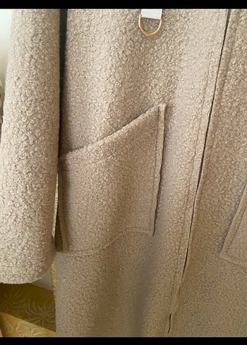 Bej Fermuarlı Uzun Kadın Kaban - Görsel 4