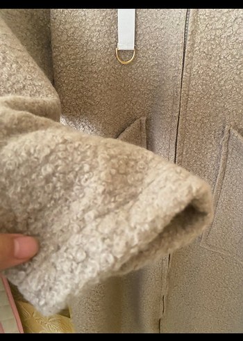 Bej Fermuarlı Uzun Kadın Kaban - Görsel 3