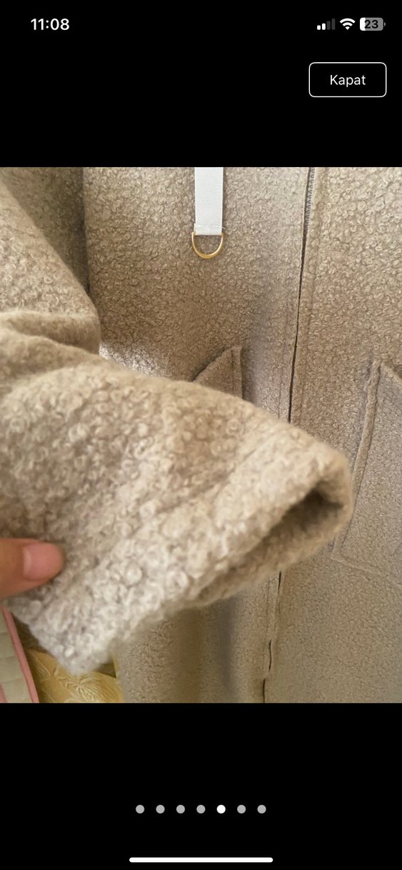 Bej Fermuarlı Uzun Kadın Kaban - Görsel 3