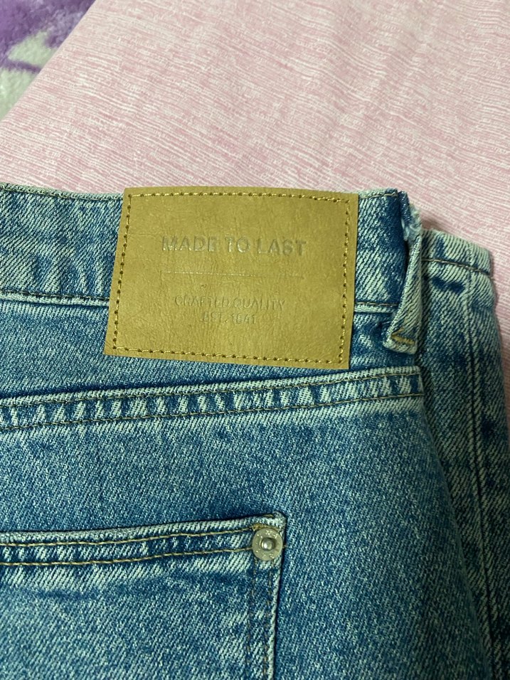 Mavi Bol Kesim Kot Pantolon - Görsel 3