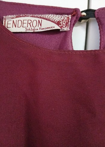 Bordo Uzun Kollu Salaş Elbise - Görsel 3