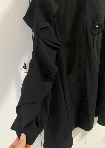 Düğmeli Siyah gömlek - Görsel 3