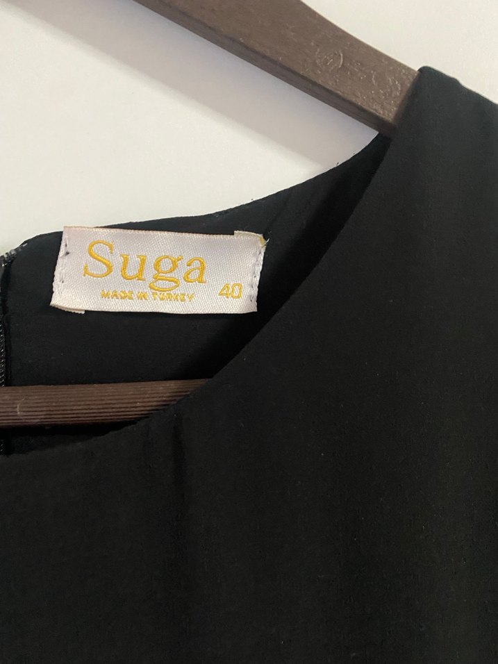 Uzun Siyah Fırfırlı Gotik Elbise - Görsel 4