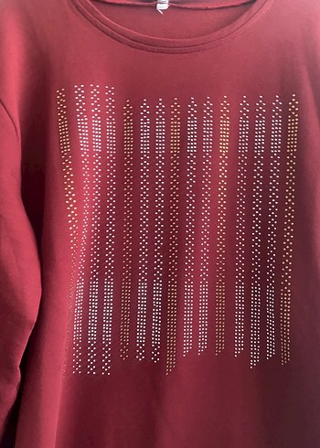 Bordo Uzun Kollu Kadın Tunik - Görsel 2