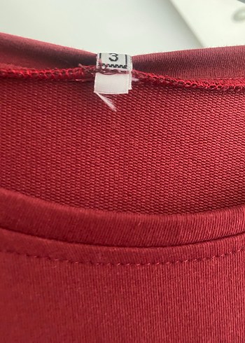 Bordo Uzun Kollu Kadın Tunik - Görsel 3