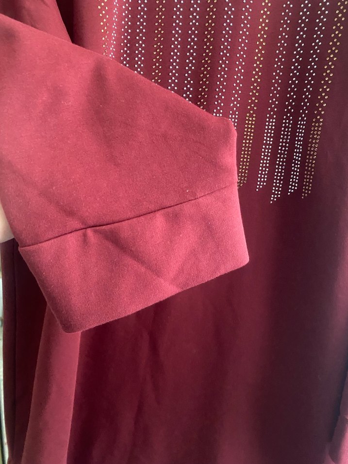 Bordo Uzun Kollu Kadın Tunik - Görsel 4