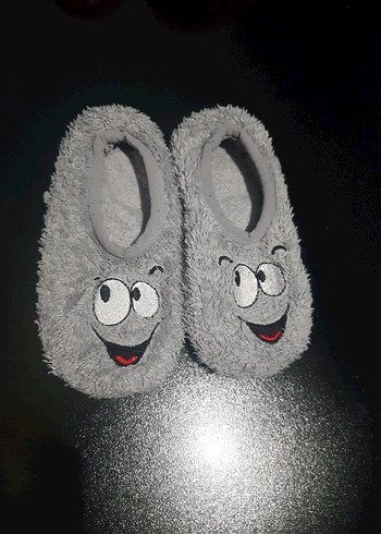 Çocuk Gri Nakışlı Sıcak Panduf - Görsel 2