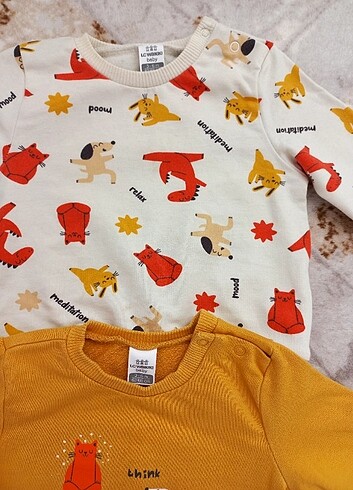 LC Waikiki 3-6 Ay 2 Adet Bebek Uzun Kollu Sweatshirt