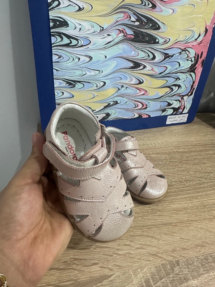 Kız Çocuk Pembe Cırtlı Sandalet - Görsel 3