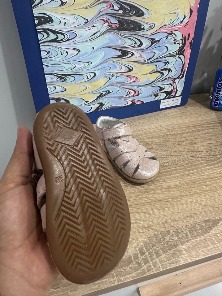 Kız Çocuk Pembe Cırtlı Sandalet - Görsel 4