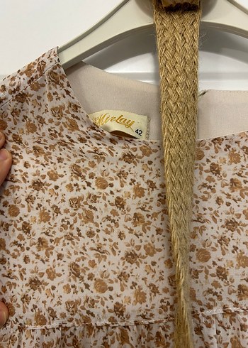 Bej Bohem Uzun Elbise - Görsel 3