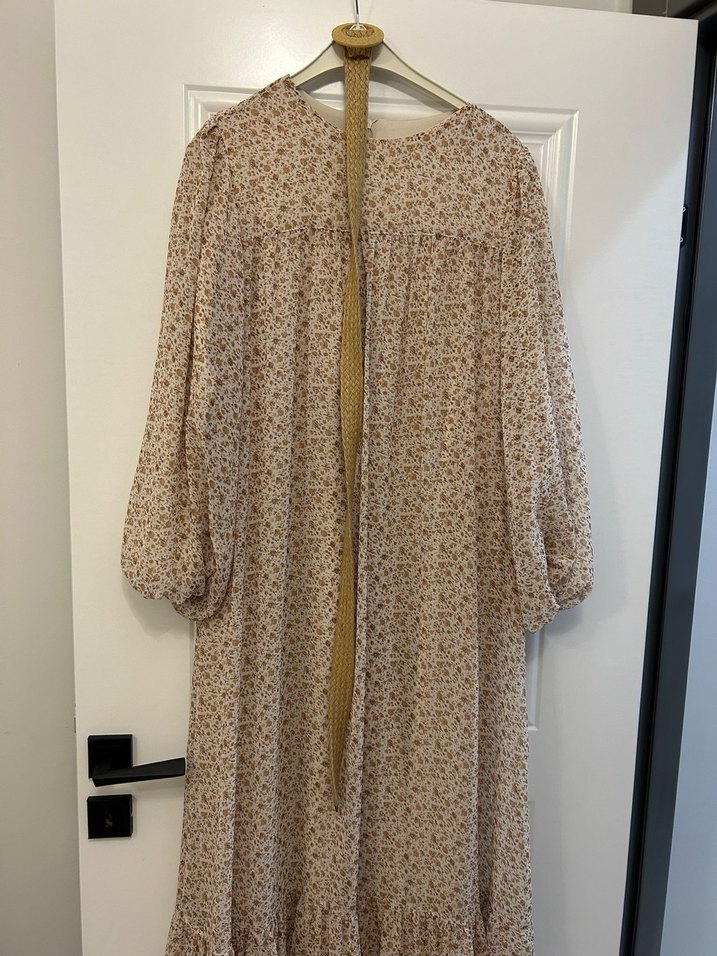 Bej Bohem Uzun Elbise - Görsel 2