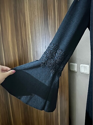 42 Beden siyah Renk Tesettür Abiye