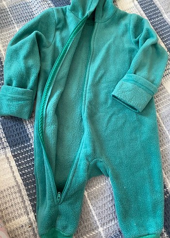 HelloBaby Turkuaz Kapüşonlu Erkek Bebek Tulum