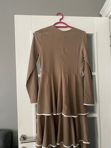 38 Beden camel Renk Elbise