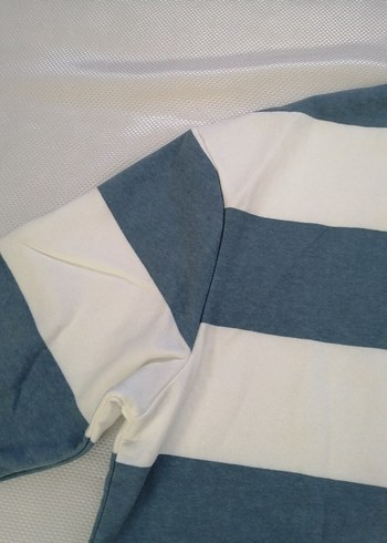 Erkek Mavi Beyaz Yarım Fermuarlı Sweatshirt - Görsel 5