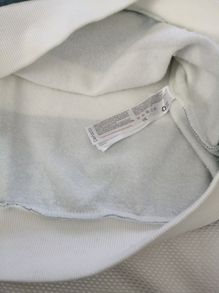 Erkek Mavi Beyaz Yarım Fermuarlı Sweatshirt - Görsel 4