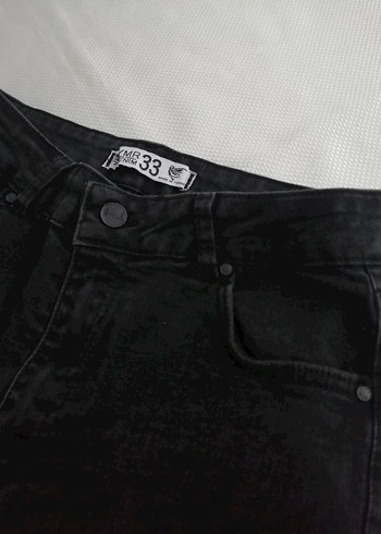 Siyah Dar paça Kadın likralı Denim Pantolon - Görsel 7