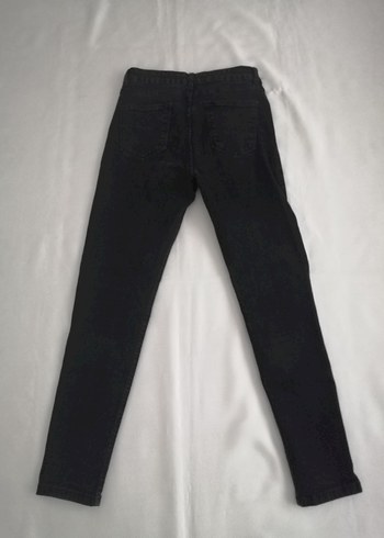 Siyah Dar paça Kadın likralı Denim Pantolon - Görsel 2