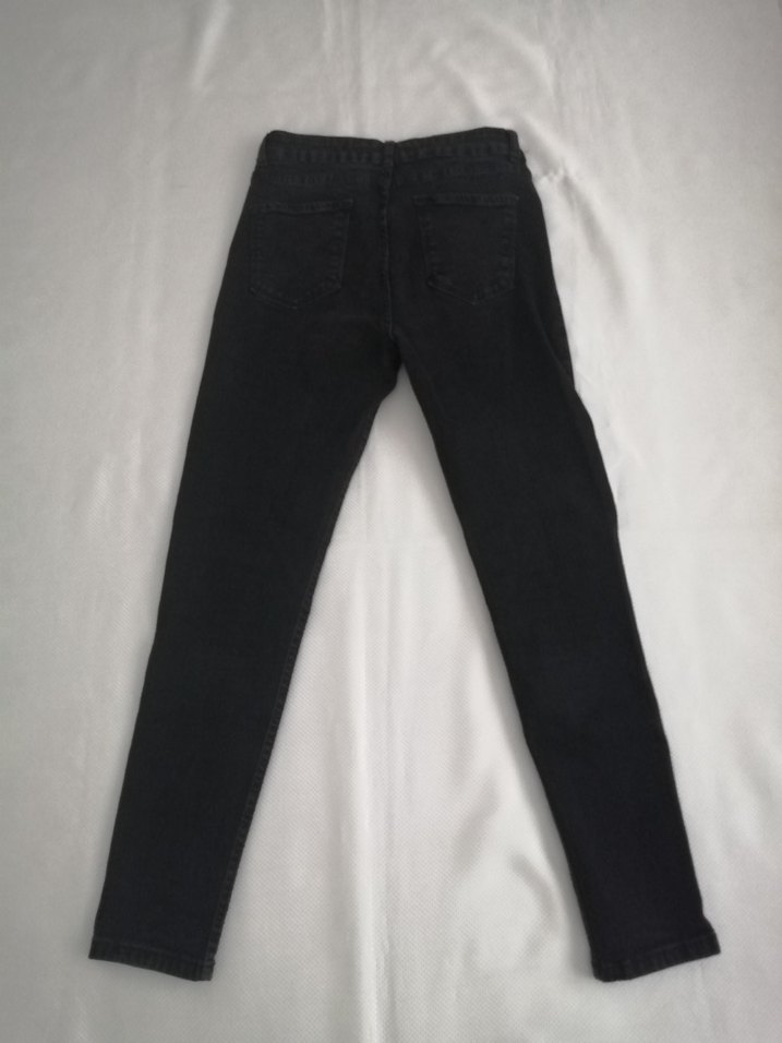 Siyah Dar paça  Kadın likralı Denim Pantolon - Görsel 2